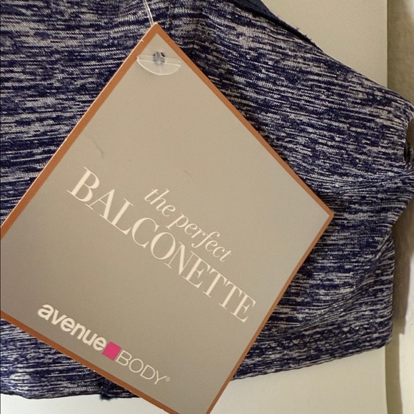Avenue Navy Heathered Underwire Perfect Balconette Bra 42B NWT - Picture 2 of 6